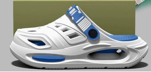 Operating Room Slippers – Anti-Slip Medical EVA Shoes in white and blue color with ergonomic design.